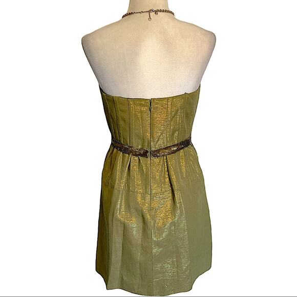 Vera Wang Lavender Label Strapless Shimmery Green Special Occasion Dress Size 8 - Picture 3 of 12